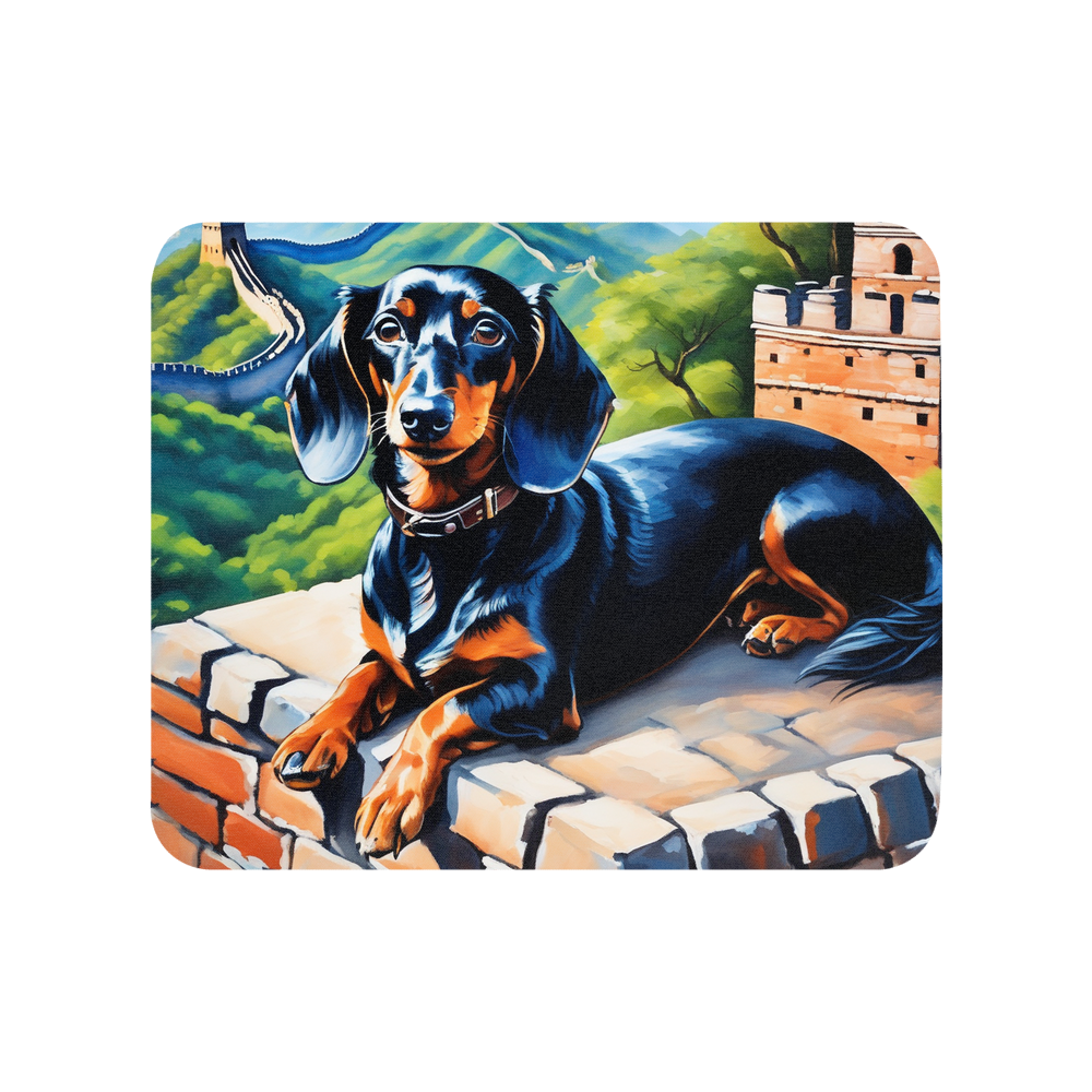 PugMug Custom Black Dachshund Mouse Pad