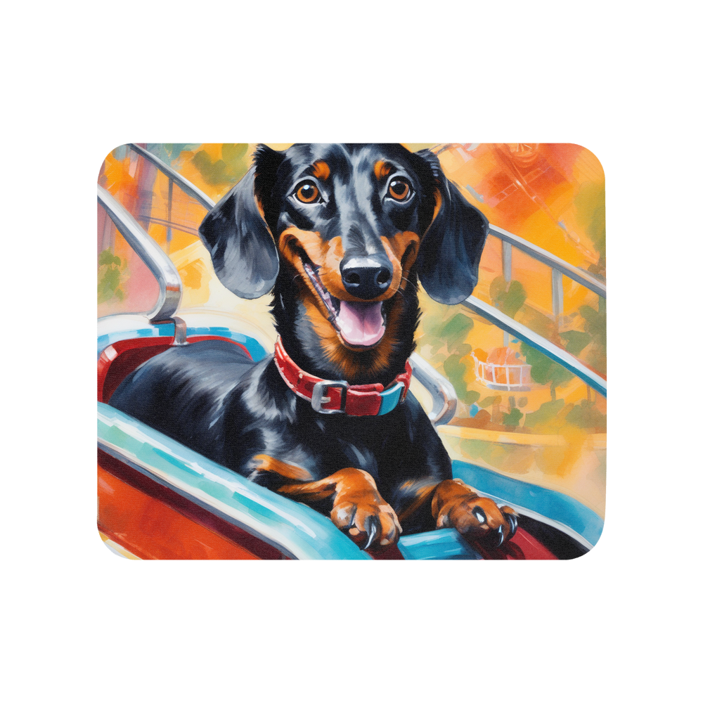 PugMug Custom Black Dachshund Mouse Pad