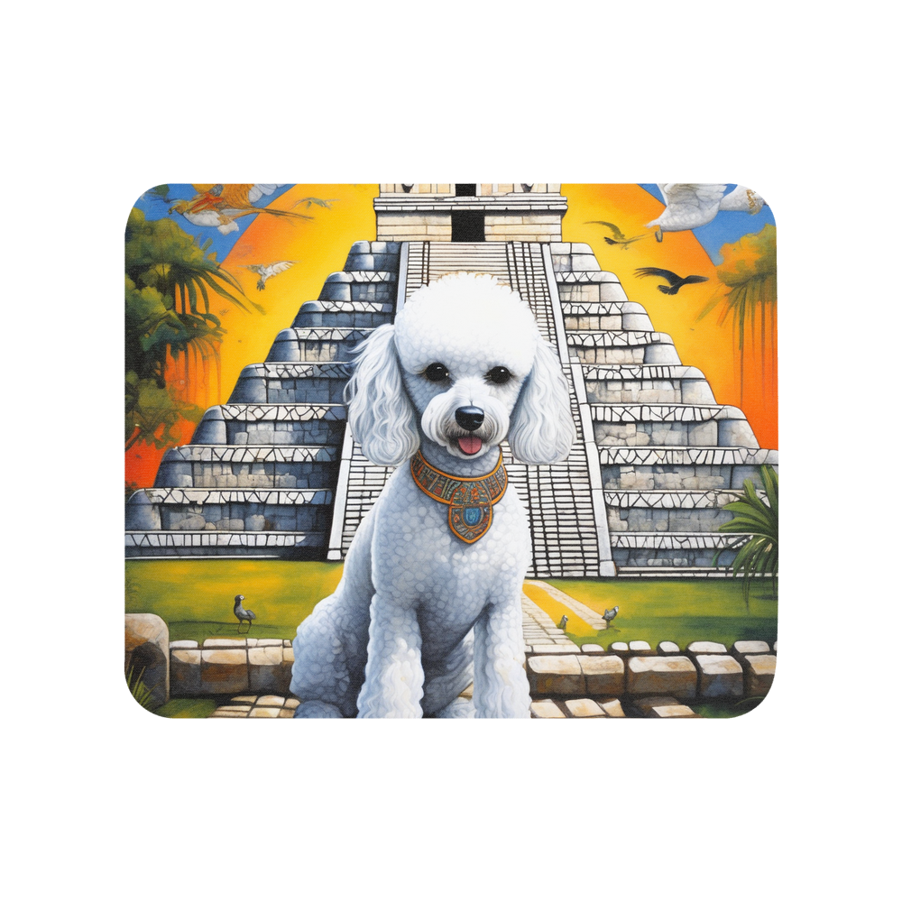 PugMug Custom White Poodle Mouse Pad