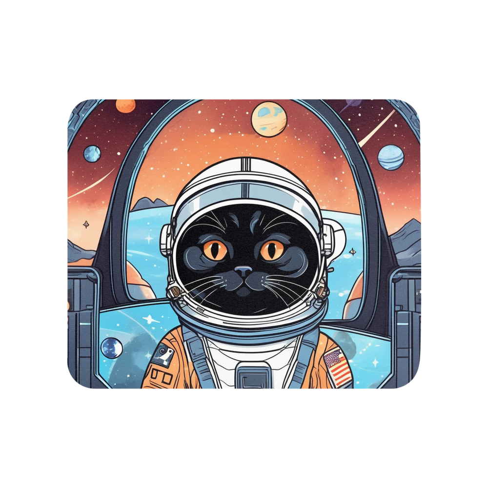 PugMug Custom Black Scottish Fold Cat Mouse Pad