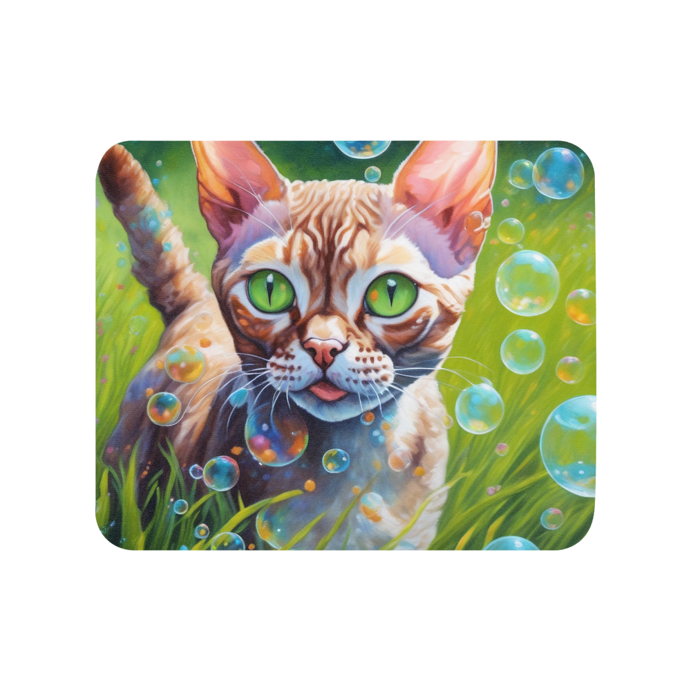 PugMug Custom Tabby Devon Rex Cat Mouse Pad