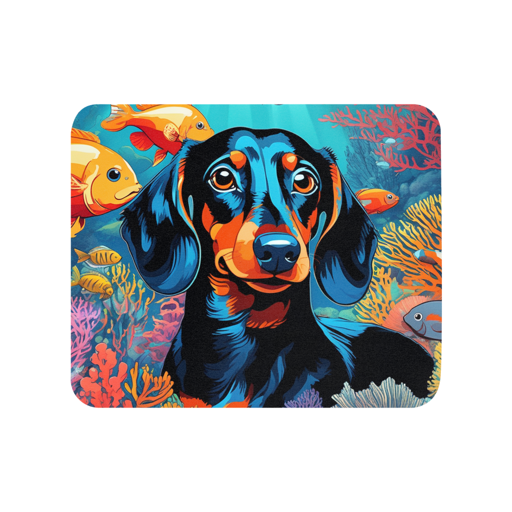 PugMug Custom Black Dachshund Mouse Pad