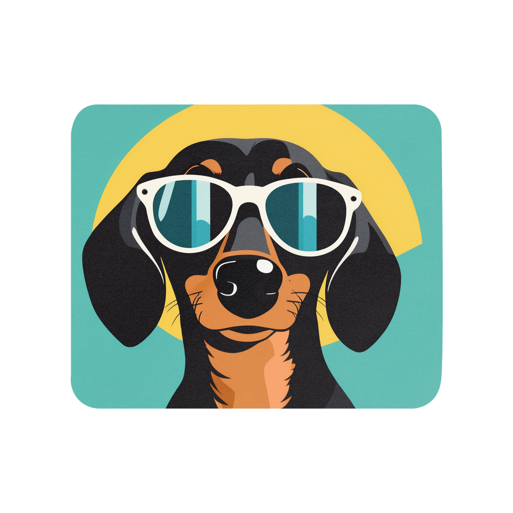 PugMug Custom Black Dachshund Mouse Pad