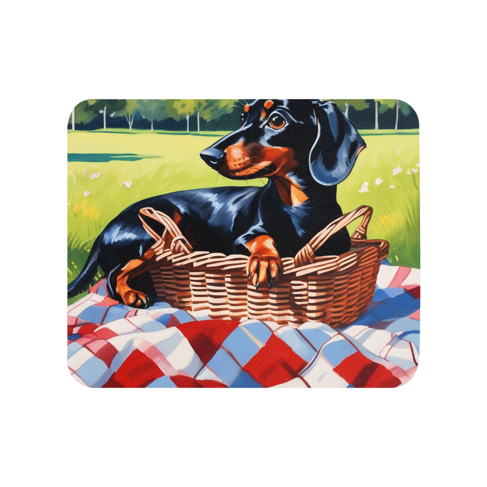 PugMug Custom Black Dachshund Mouse Pad