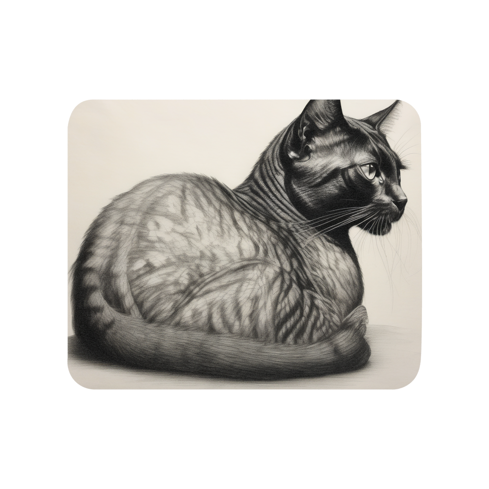 PugMug Custom Black Exotic Cat Mouse Pad