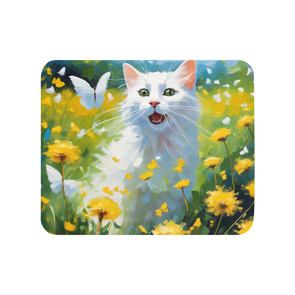 PugMug Custom White Companion Cat Mouse Pad