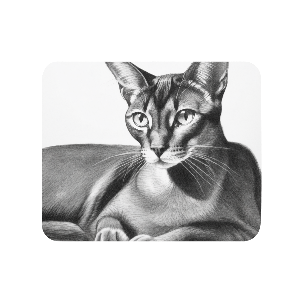 PugMug Custom Black Abyssinian Cat Mouse Pad