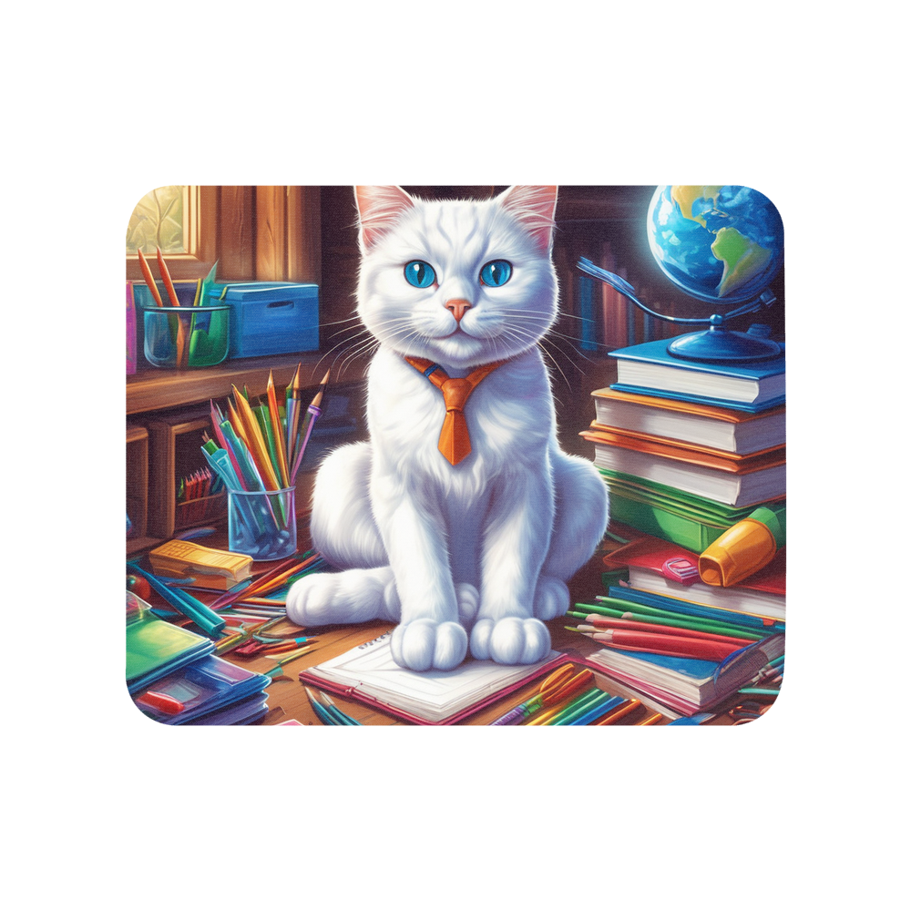 PugMug Custom White Companion Cat Mouse Pad