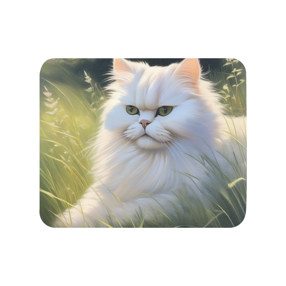 PugMug Custom White Persian Cat Mouse Pad