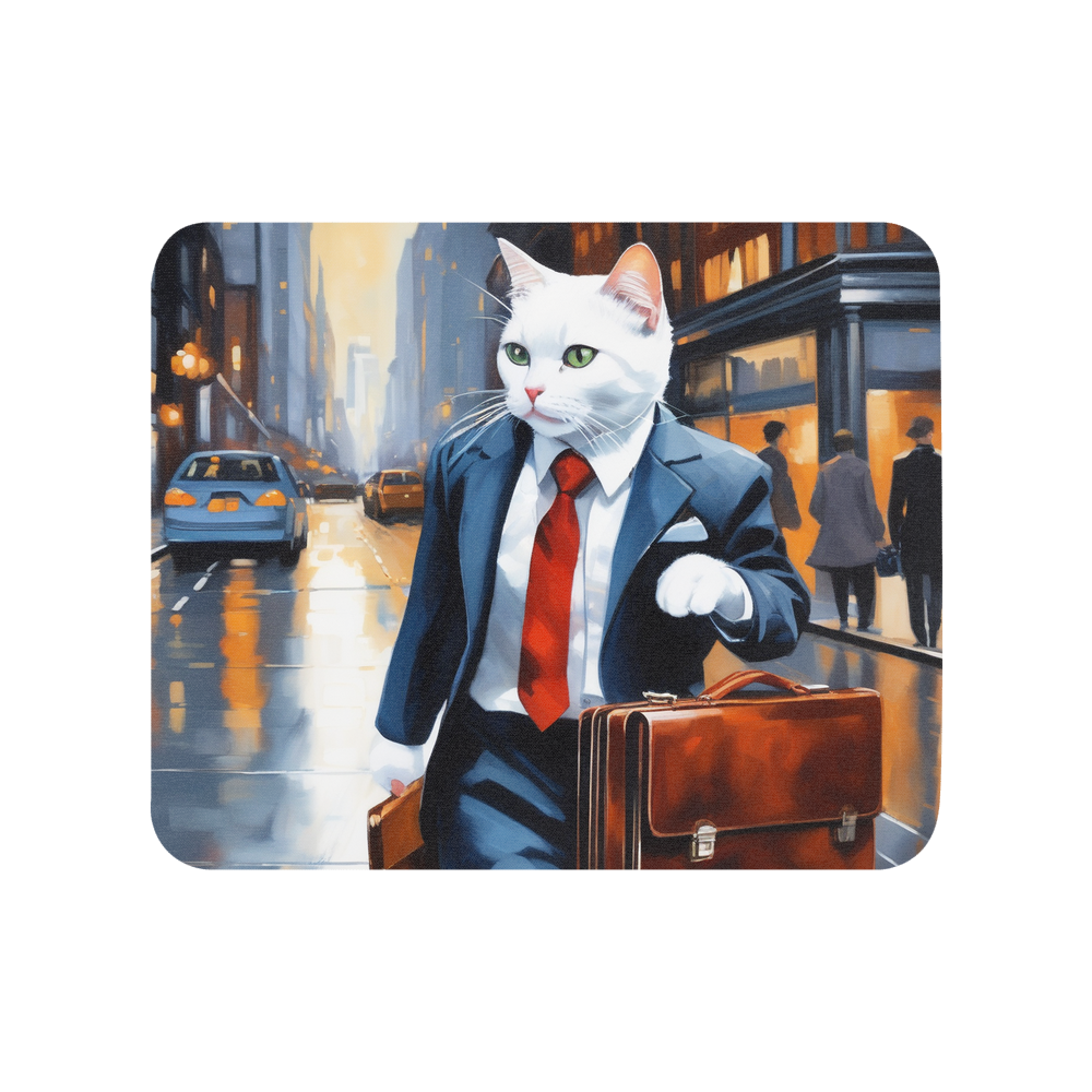 PugMug Custom White Companion Cat Mouse Pad