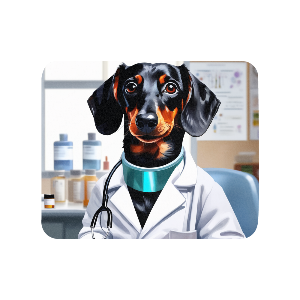 PugMug Custom Black Dachshund Mouse Pad