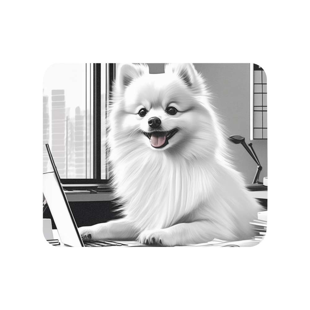 PugMug Custom White Pomeranian Mouse Pad