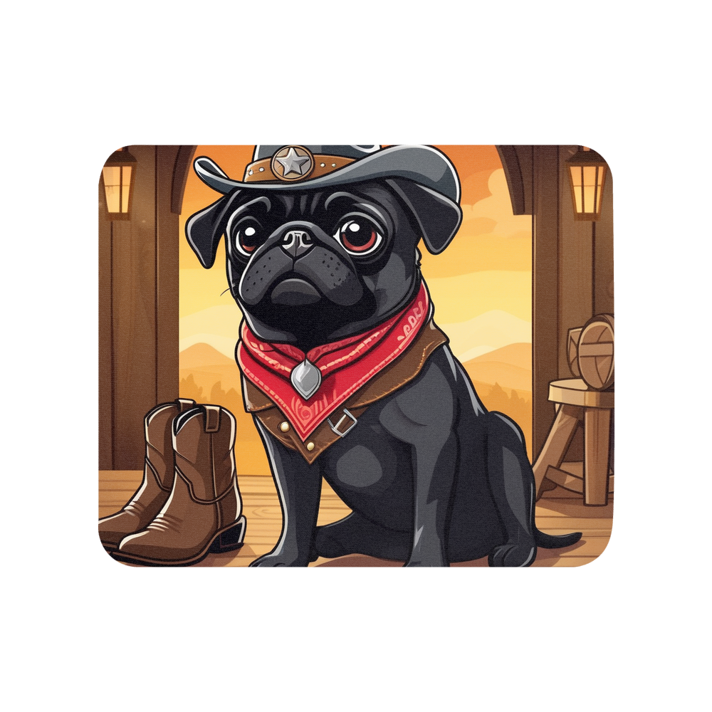PugMug Custom Black Pug Mouse Pad