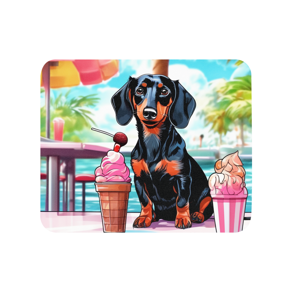 PugMug Custom Black Dachshund Mouse Pad