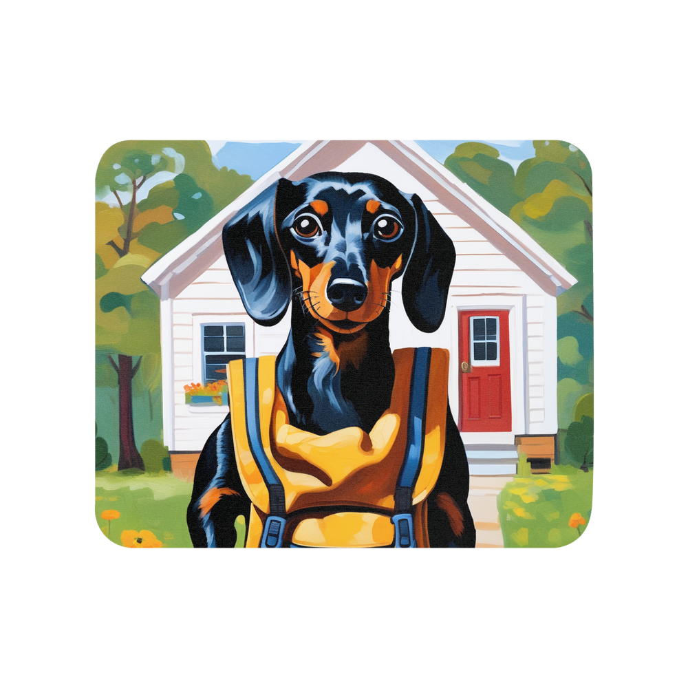 PugMug Custom Black Dachshund Mouse Pad