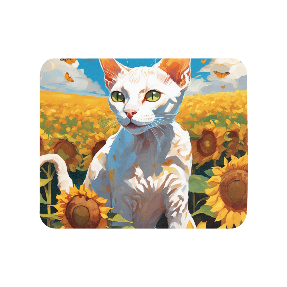 PugMug Custom White Devon Rex Cat Mouse Pad