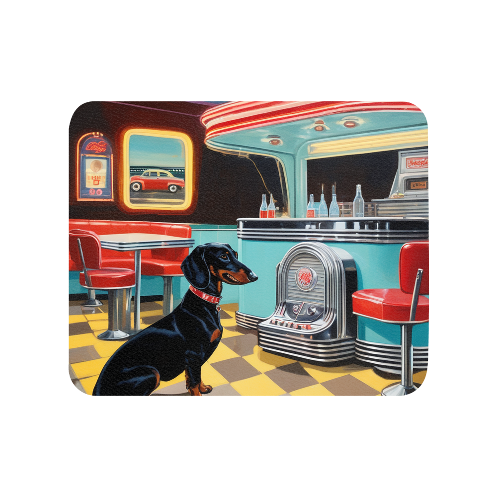 PugMug Custom Black Dachshund Mouse Pad