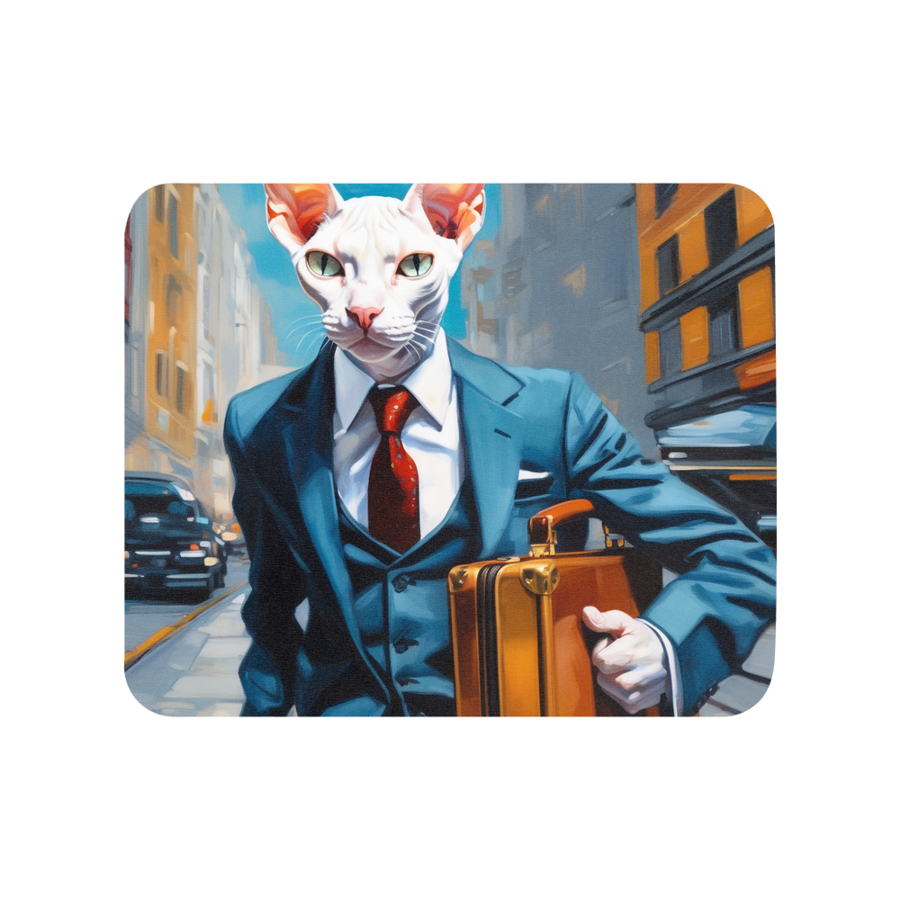 PugMug Custom White Sphynx Cat Mouse Pad