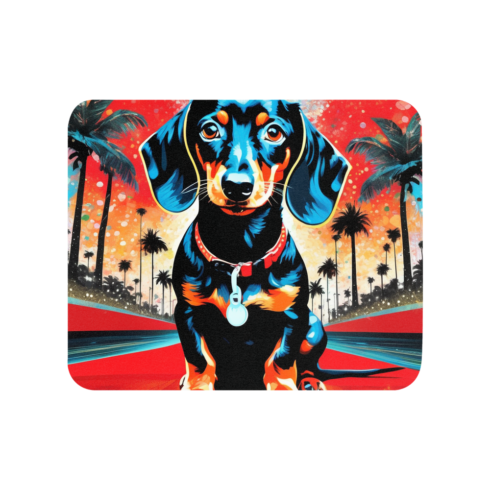 PugMug Custom Black Dachshund Mouse Pad