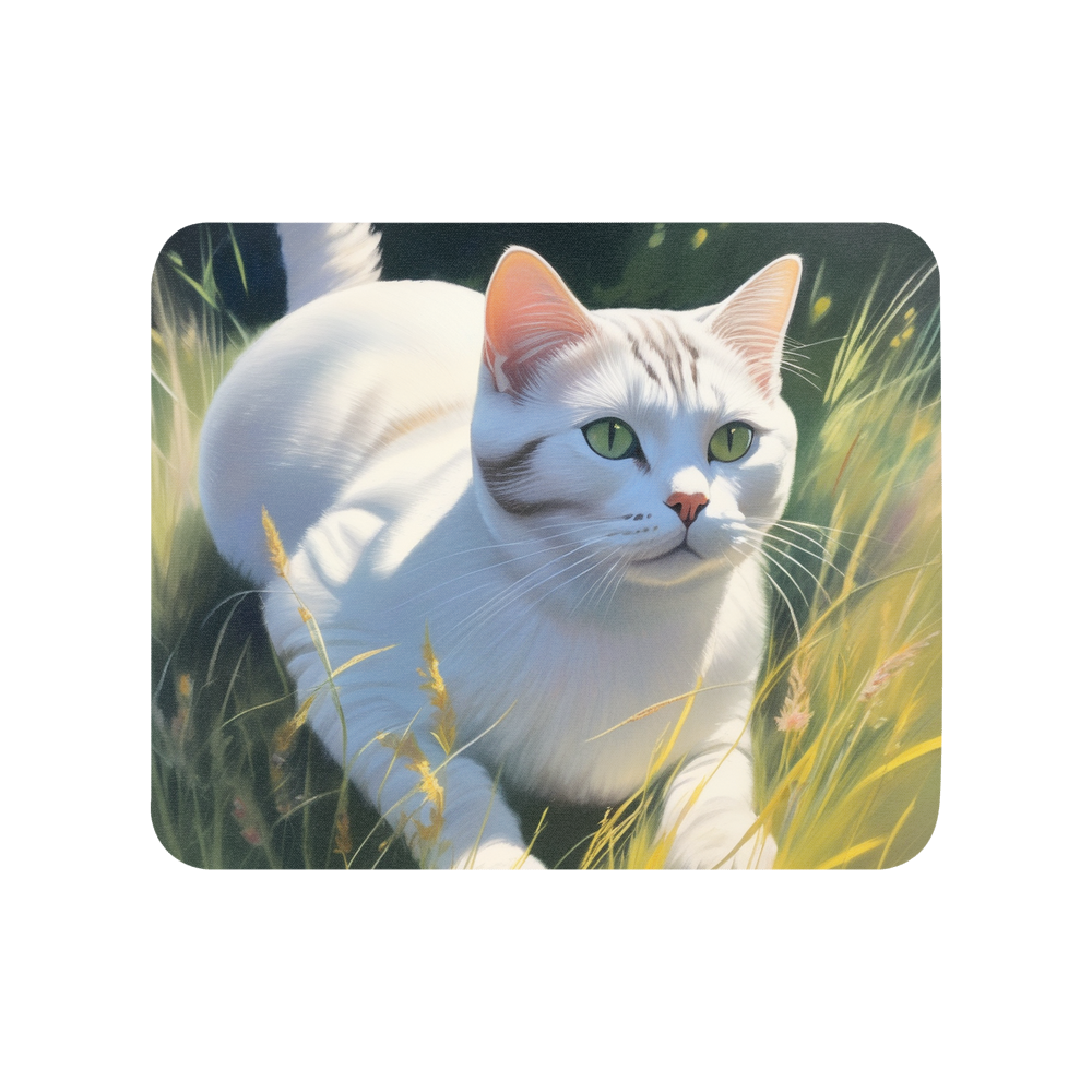 PugMug Custom White American Shorthair Cat Mouse Pad