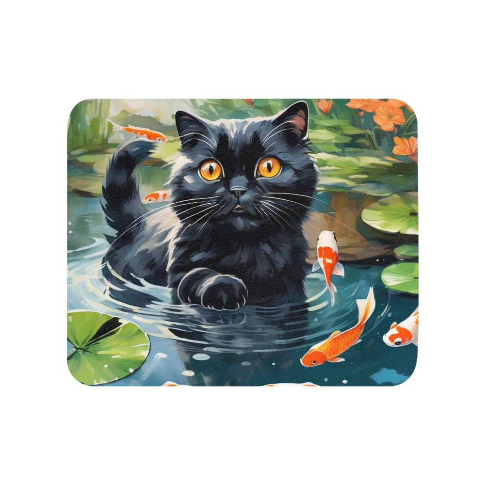 PugMug Custom Black Scottish Fold Cat Mouse Pad