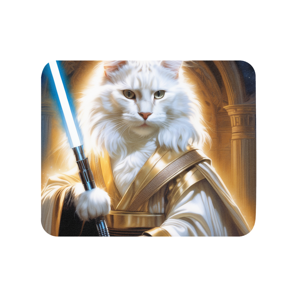 PugMug Custom White Maine Coon Cat Mouse Pad