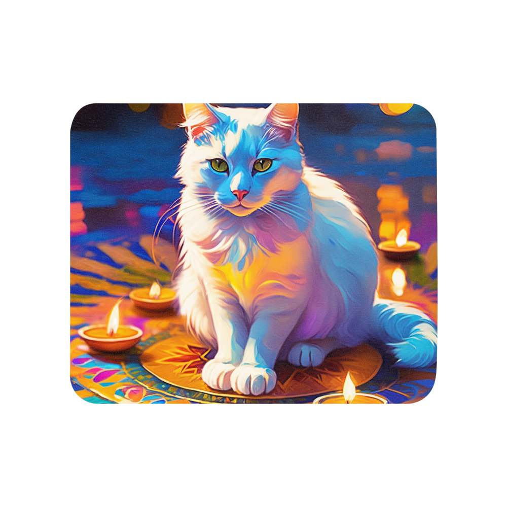 PugMug Custom White Companion Cat Mouse Pad