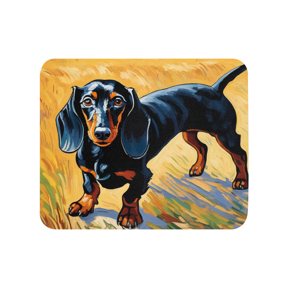 PugMug Custom Black Dachshund Mouse Pad