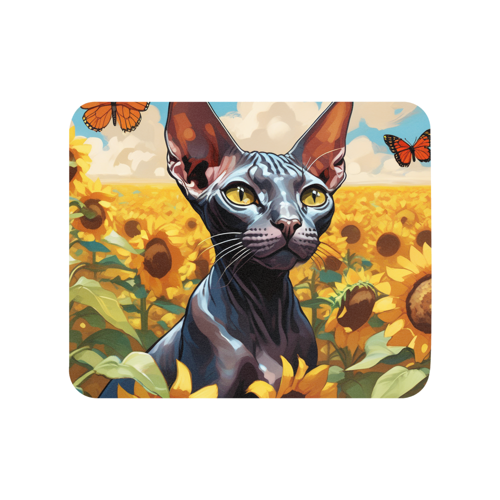 PugMug Custom Black Sphynx Cat Mouse Pad