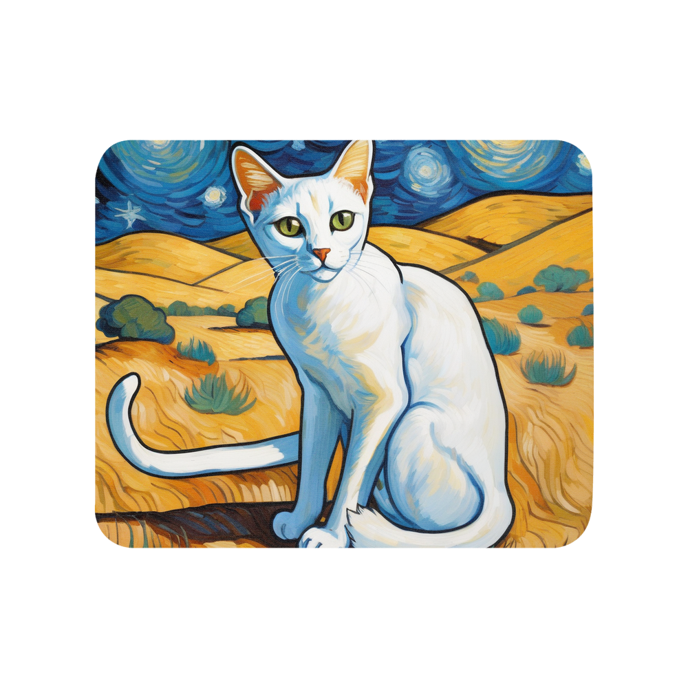 PugMug Custom White Abyssinian Cat Mouse Pad