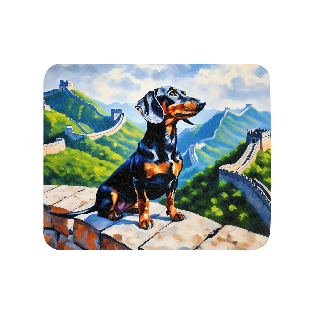 PugMug Custom Black Dachshund Mouse Pad