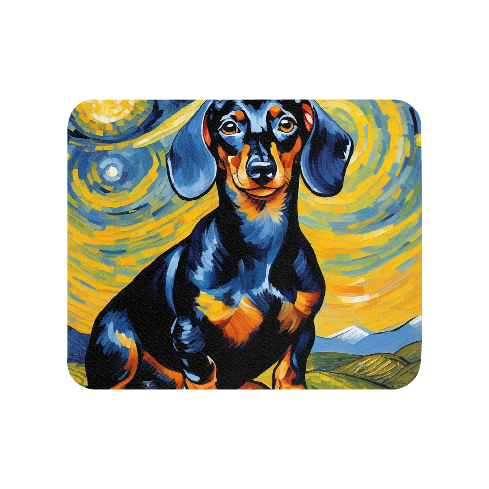 PugMug Custom Black Dachshund Mouse Pad