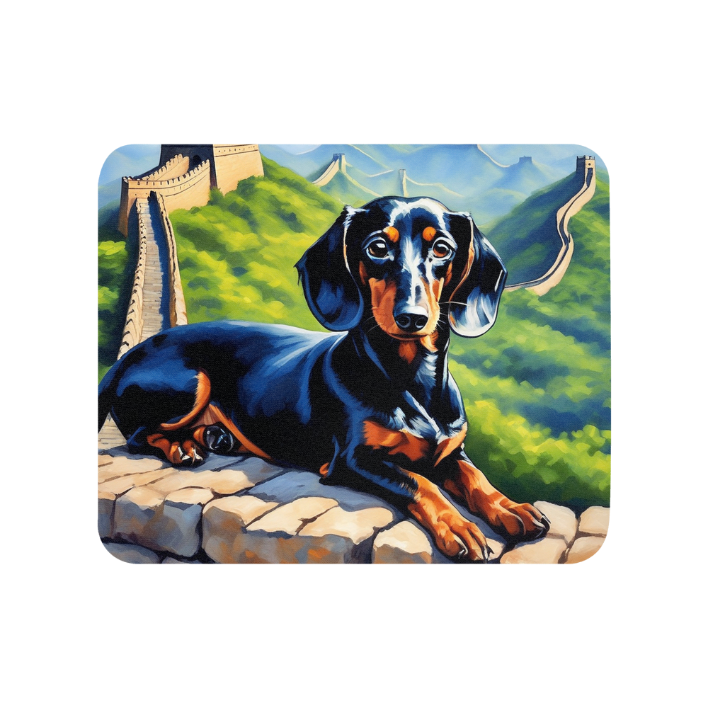PugMug Custom Black Dachshund Mouse Pad