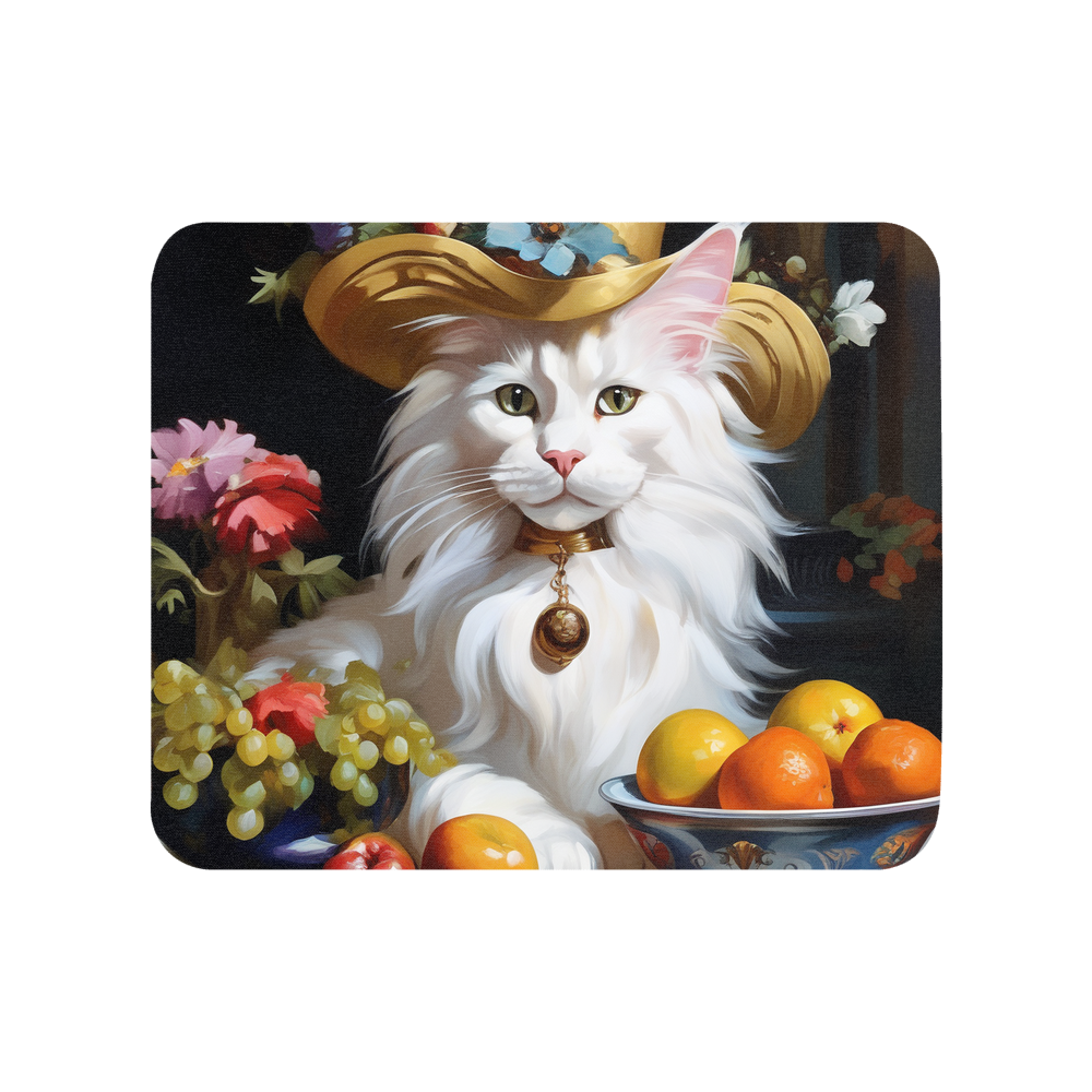 PugMug Custom White Maine Coon Cat Mouse Pad