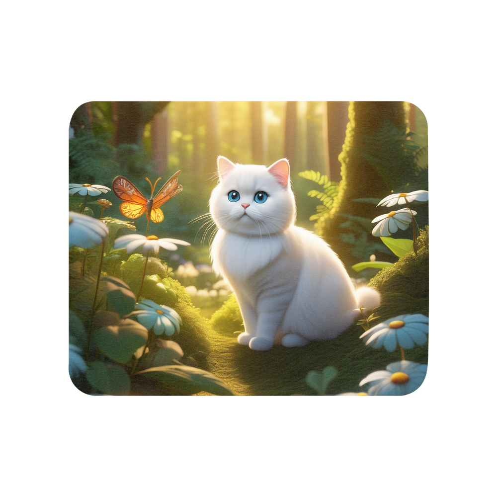 PugMug Custom White Scottish Fold Cat Mouse Pad