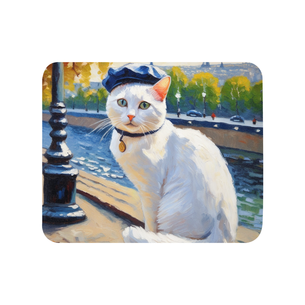 PugMug Custom White Companion Cat Mouse Pad