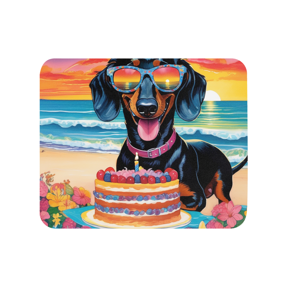 PugMug Custom Black Dachshund Mouse Pad