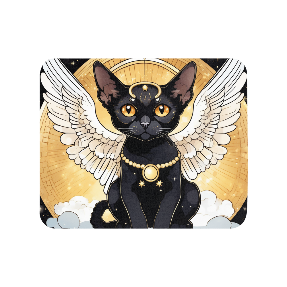 PugMug Custom Black Devon Rex Cat Mouse Pad
