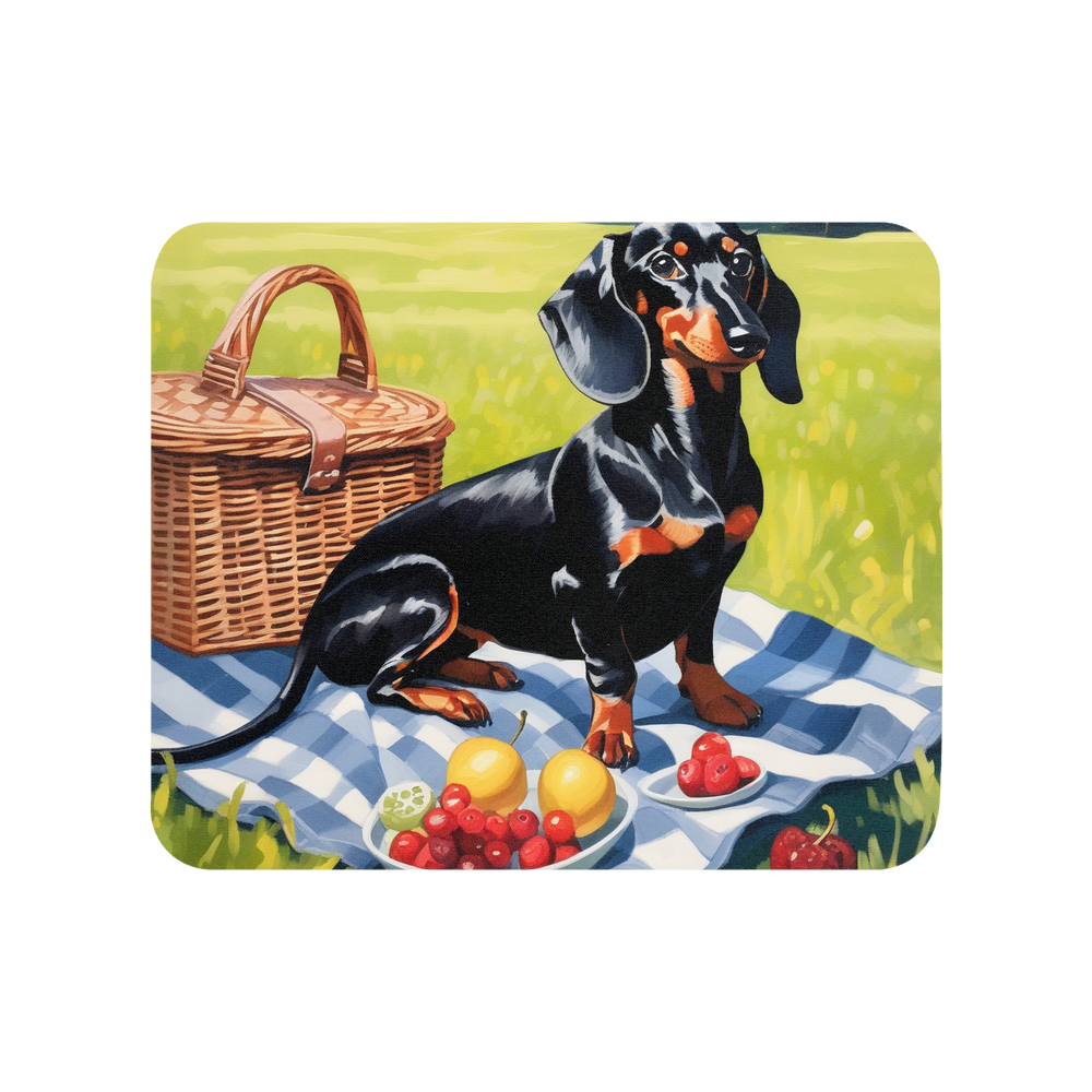 PugMug Custom Black Dachshund Mouse Pad