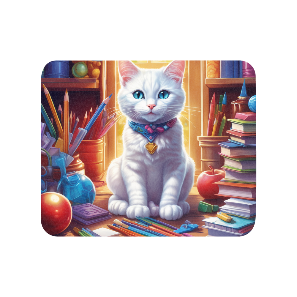 PugMug Custom White Companion Cat Mouse Pad