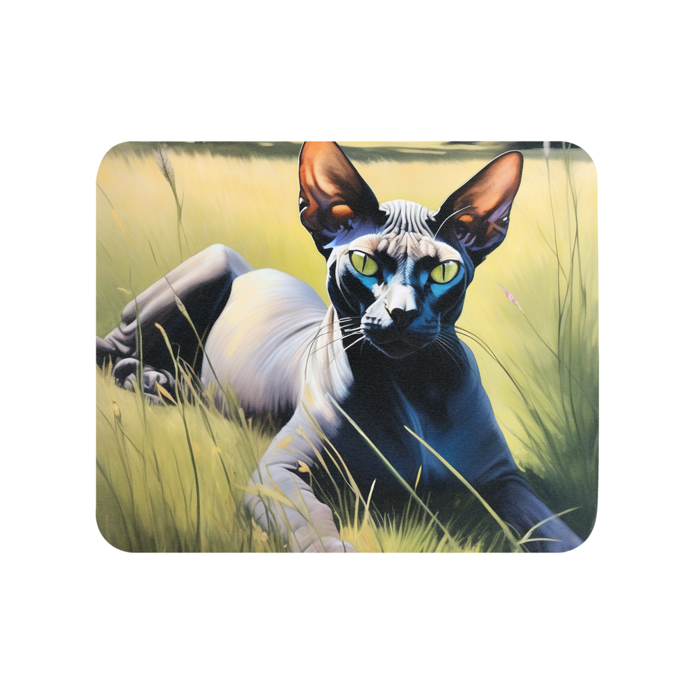 PugMug Custom Black Sphynx Cat Mouse Pad