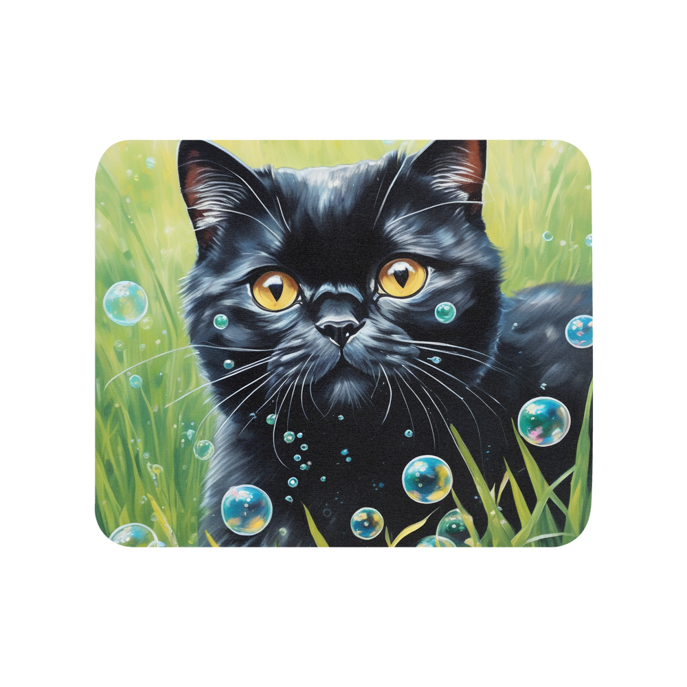 PugMug Custom Black Scottish Fold Cat Mouse Pad