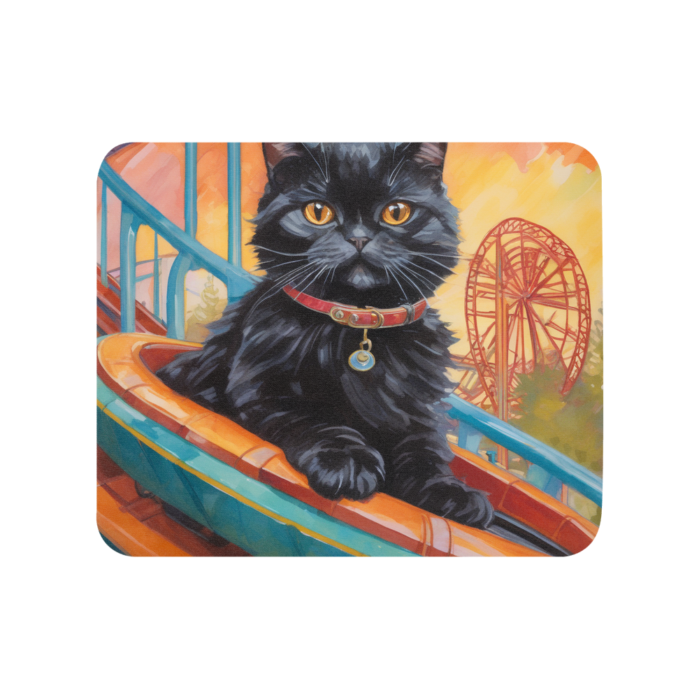 PugMug Custom Black Scottish Fold Cat Mouse Pad