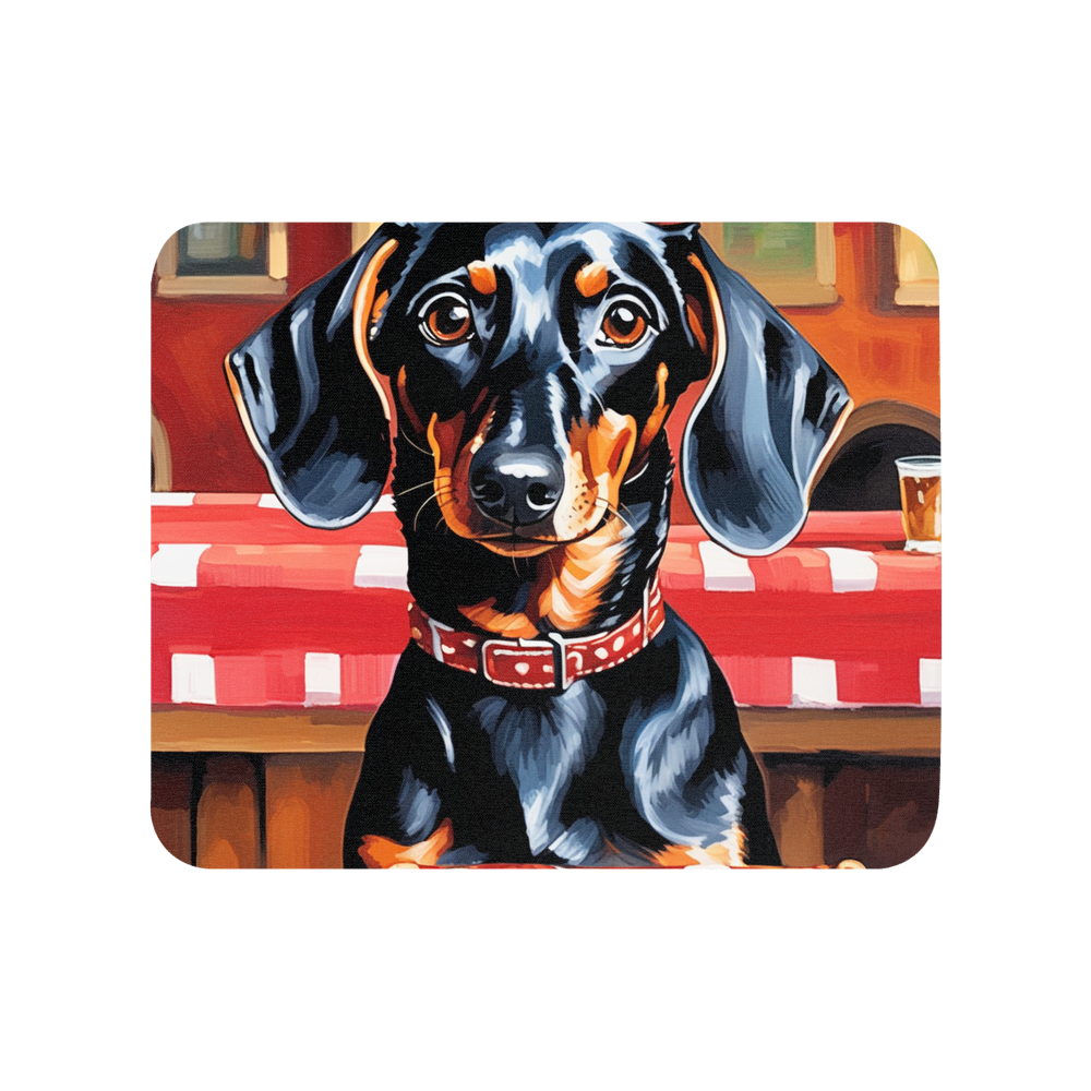 PugMug Custom Black Dachshund Mouse Pad