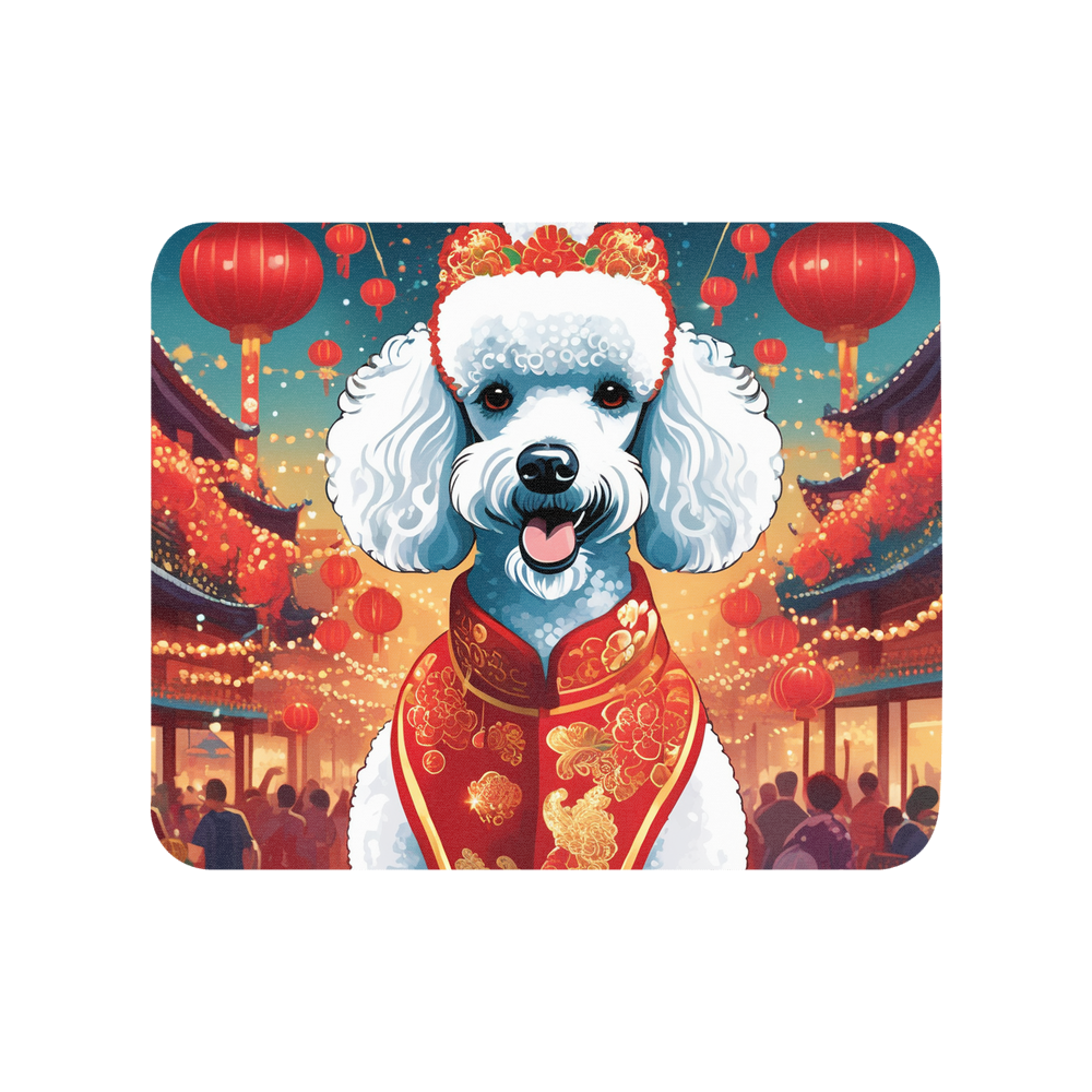 PugMug Custom White Poodle Mouse Pad