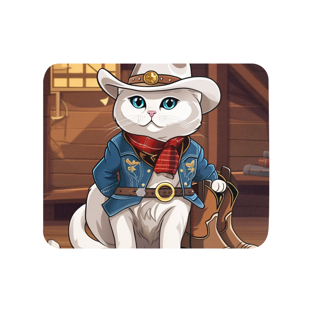 PugMug Custom White Scottish Fold Cat Mouse Pad