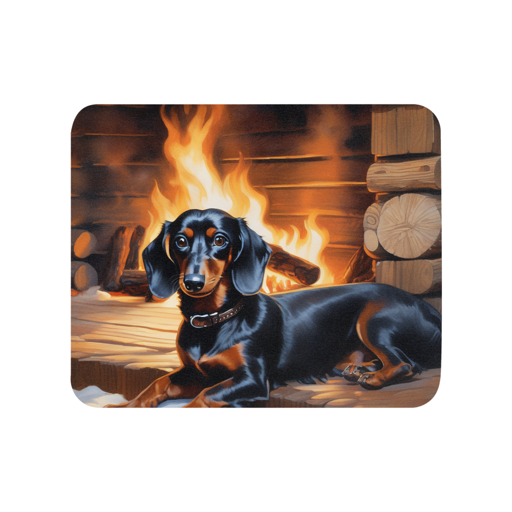PugMug Custom Black Dachshund Mouse Pad