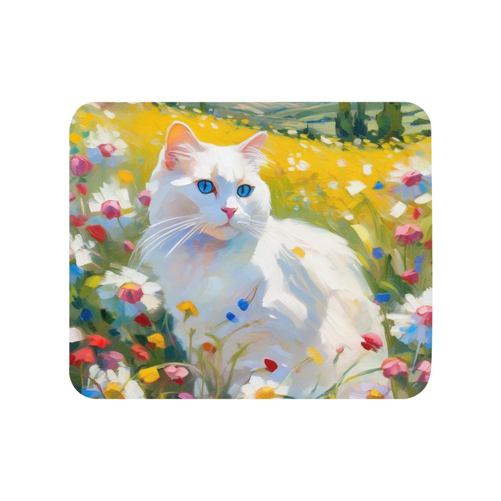 PugMug Custom White Ragdoll Cat Mouse Pad