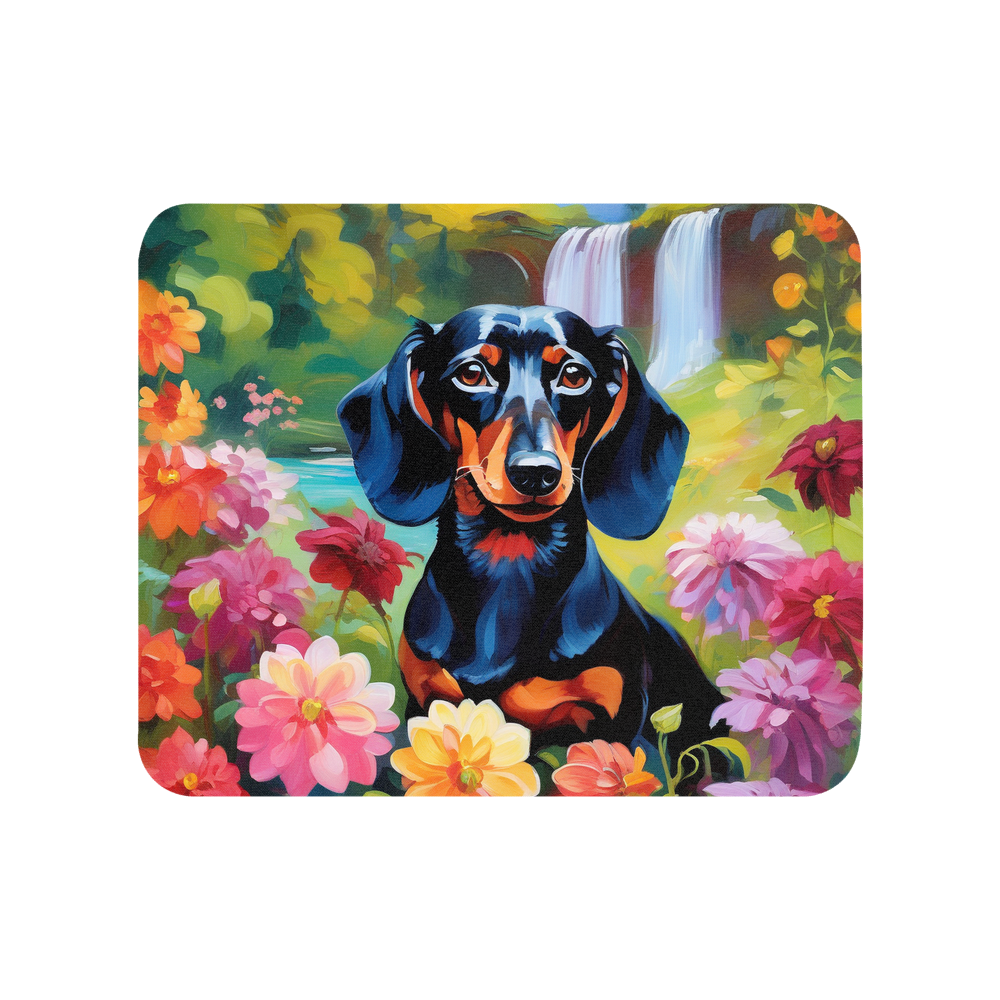 PugMug Custom Black Dachshund Mouse Pad