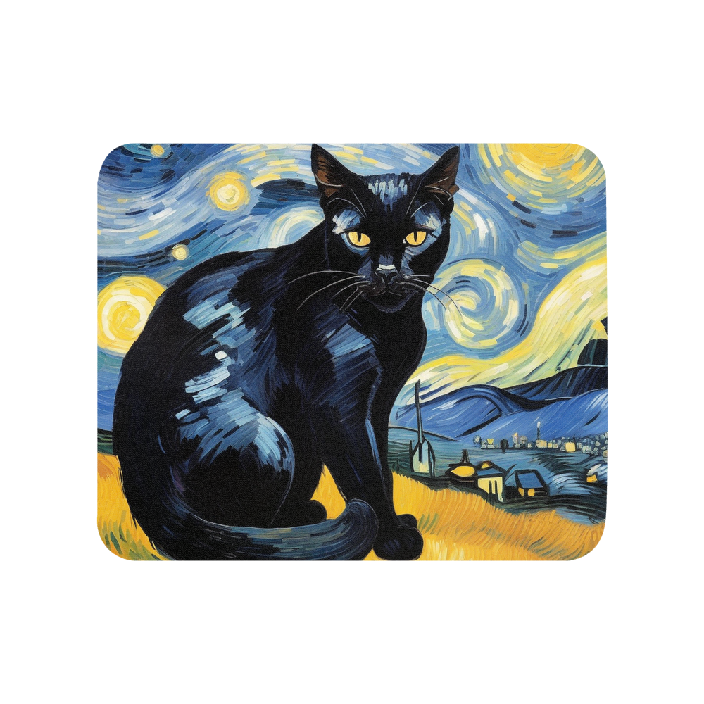 PugMug Custom Black Exotic Cat Mouse Pad